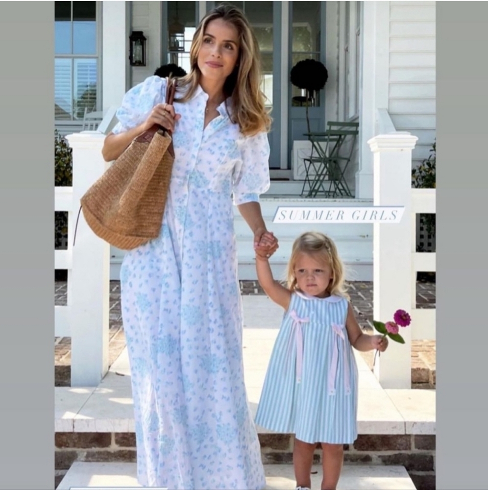 Blue Floral Maxi Dress - Lightweight Summer Dress